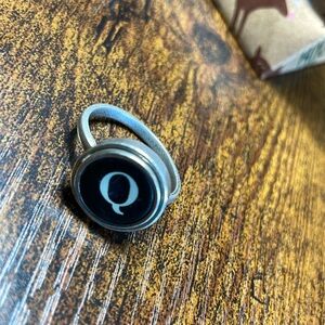SOLD - Q initial  typewriter key adjustable ring